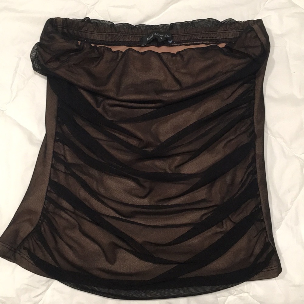 ❗️5for$25❗️ Black Mesh Strapless Tube Top